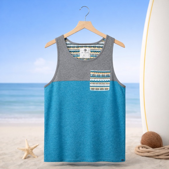 on the byas Other - On the Byas Gray and Blue Tank Top (086)